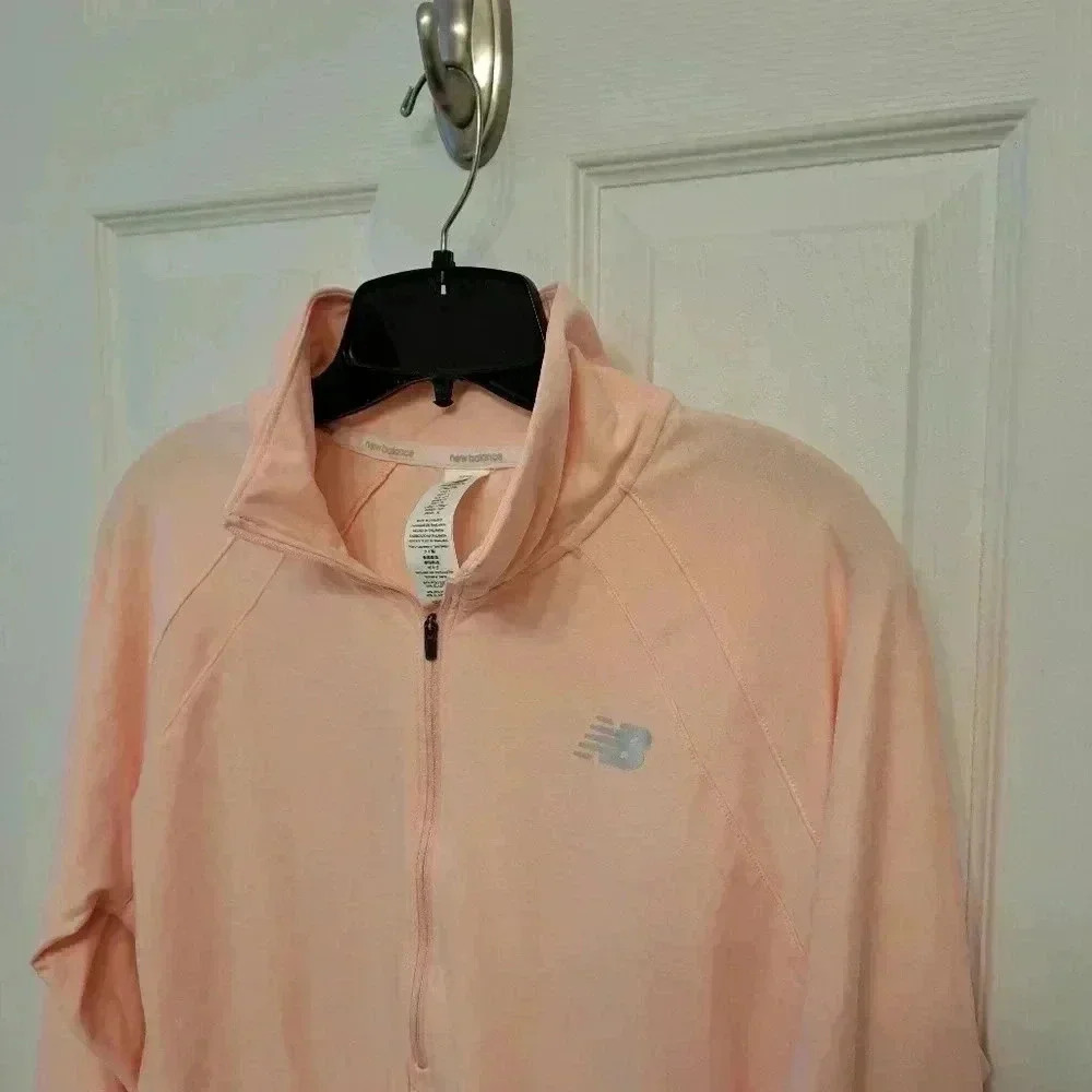 New Balance Half Zip Pullover Peach Large Active Top Lightweight Performance Top - Picture 3 of 12